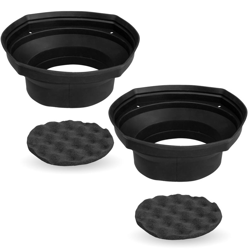 NVX XBAF69 2 Piece Universal 6x9â€ Silicone Rubber Speaker Baffles with Self Adhesive Foam Base Pad - Image 1